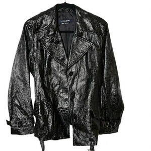 Y2K Marina Rinaldi  vtg coat,women M/L  PTP 21”. Lightweight,tag says leather